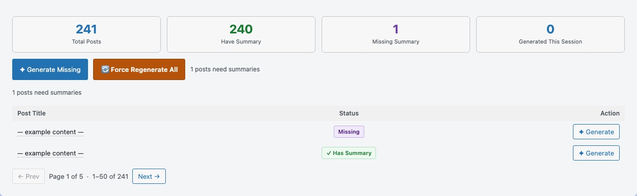 AI Summary Box