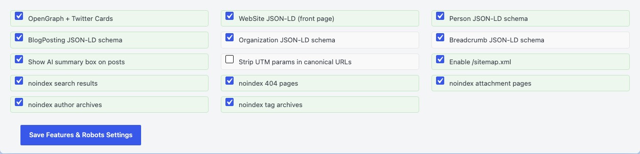 SEO Features