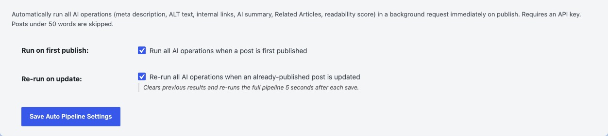 Auto Pipeline