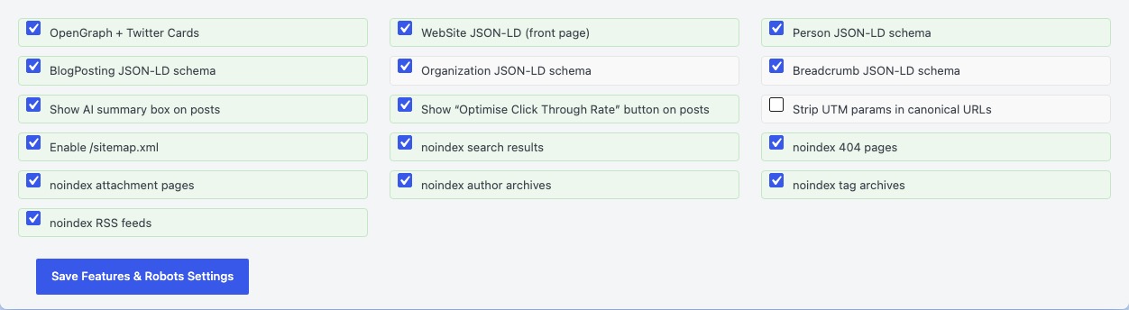 SEO Features