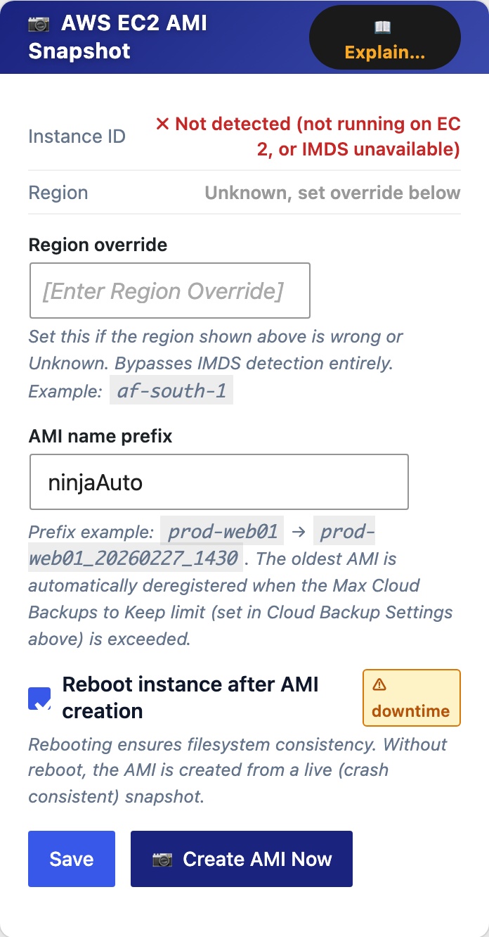 CloudScale Backup & Restore, Free WordPress Backup Plugin with One-Click Restore & Cloud Sync, AWS EC2 AMI Snapshot screenshot, as it appears on a mobile screen