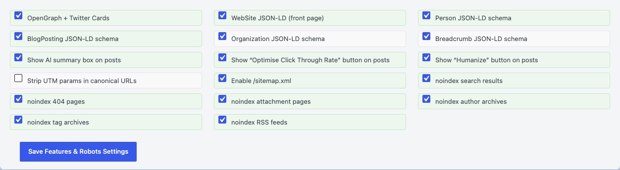 SEO Features