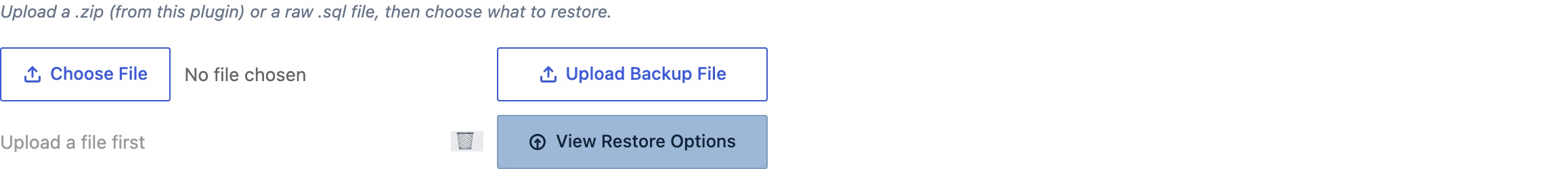 CloudScale Backup & Restore, Free WordPress Backup Plugin with One-Click Restore & Cloud Sync, Restore from Uploaded File screenshot