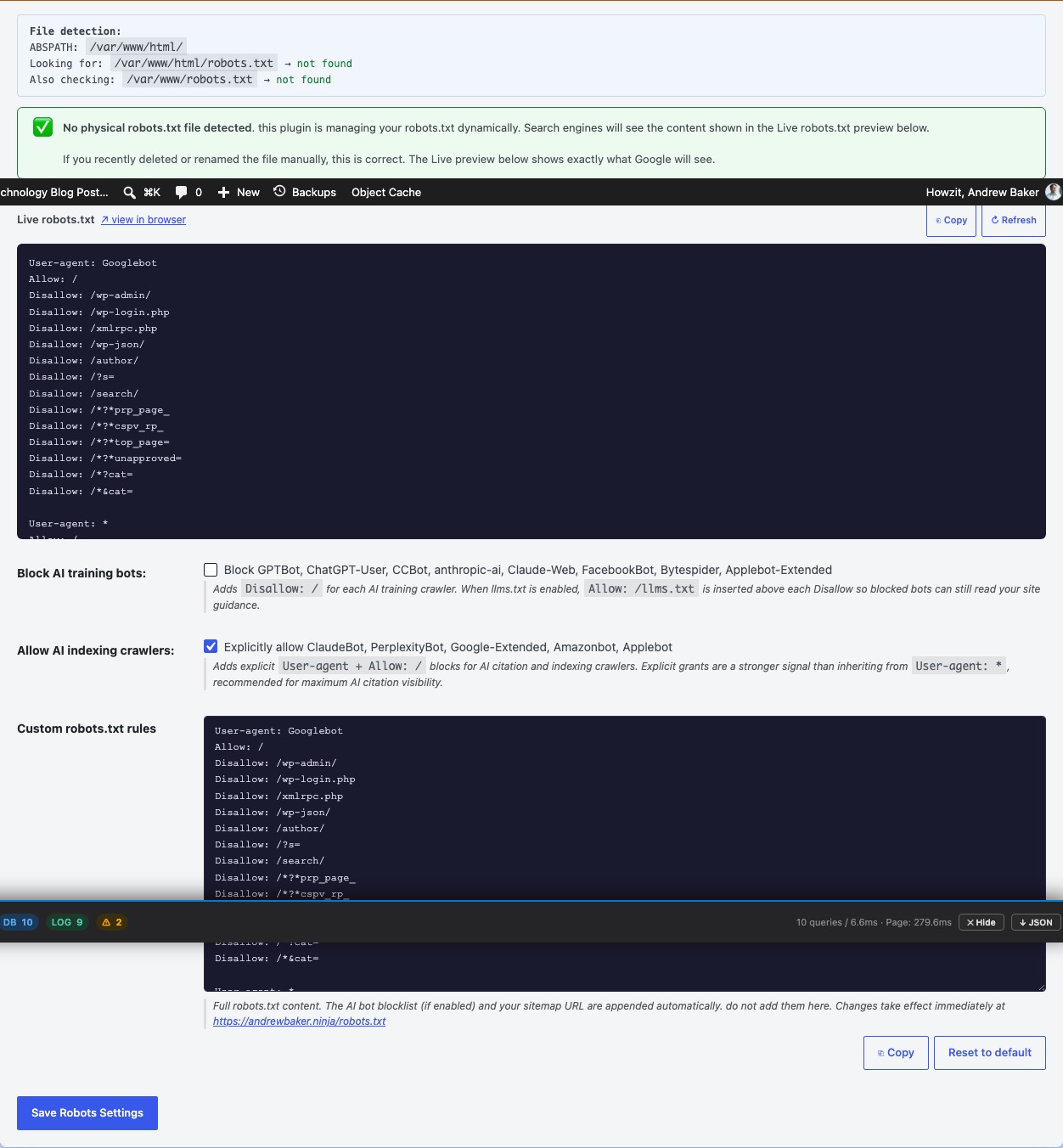 Robots.txt Editor