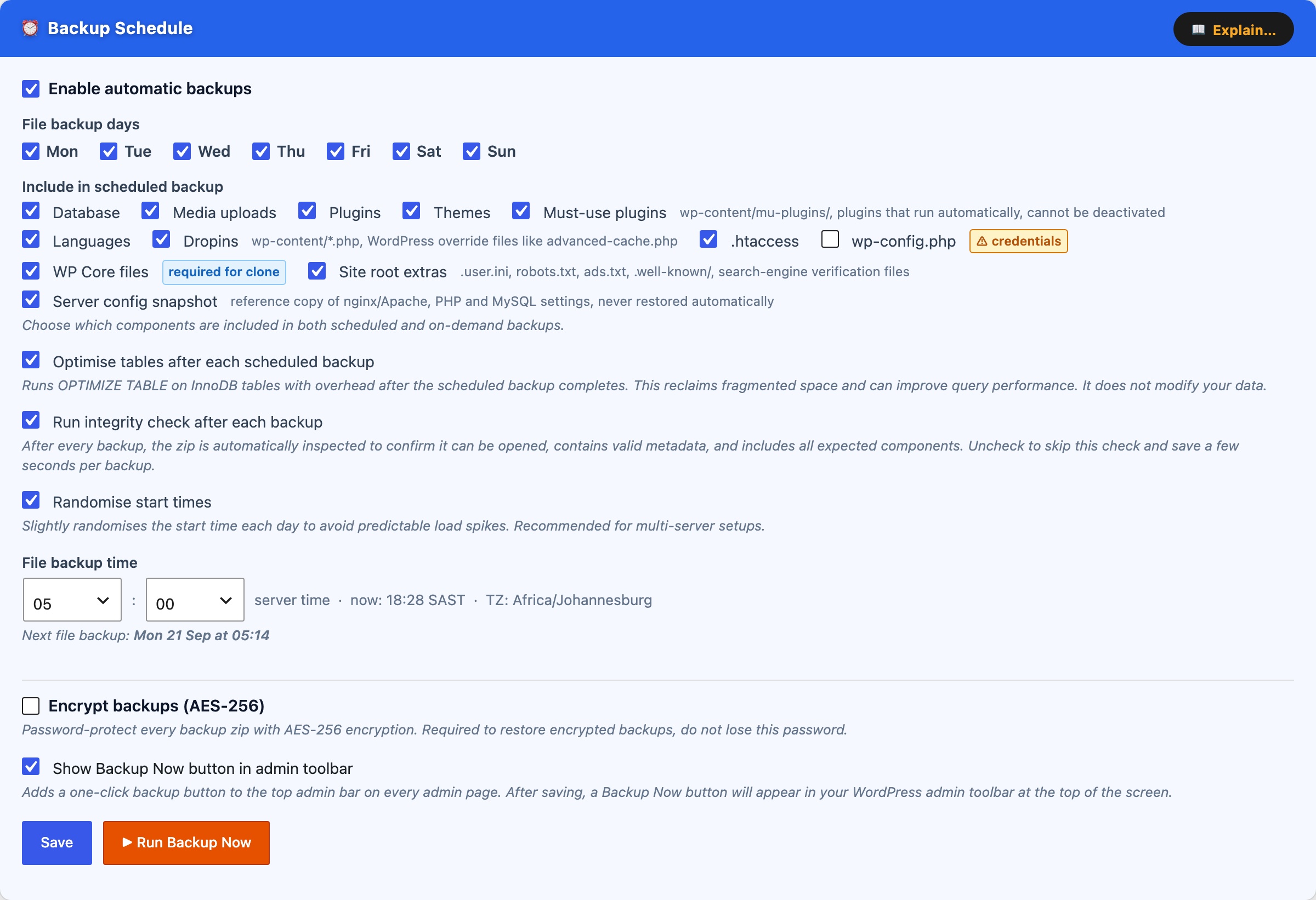 CloudScale Backup & Restore, Free WordPress Backup Plugin with One-Click Restore & Cloud Sync, Backup Schedule & Run Now screenshot